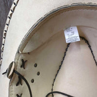 MicroSuede Hat, buckstitch, string *vgc, mnr dirt, bubbled
