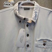 MENS SS Polo Shirt, 1/4 Button Up *gc/fair, frayed/faded collar, dingy
