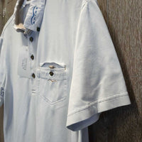 MENS SS Polo Shirt, 1/4 Button Up *gc/fair, frayed/faded collar, dingy
