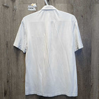 MENS SS Polo Shirt, 1/4 Button Up *gc/fair, frayed/faded collar, dingy

