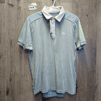 MENS SS Polo Shirt, 1/4 Button up, Mesh Back & Shoulders
