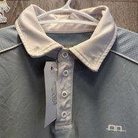 MENS SS Polo Shirt, 1/4 Button up, Mesh Back & Shoulders
