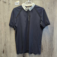 MENS SS Show Shirt, 1/4 Zip Collar *vgc, dingy & puckered collar
