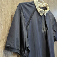 MENS SS Show Shirt, 1/4 Zip Collar *vgc, dingy & puckered collar
