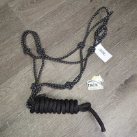 Stiff Nylon Rope Halter, attached Lead Rope *like new
