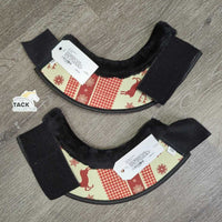 Pr Wrap Around Bell Boots "Christmas Reindeer", velcro, fleece top *like new, mnr hair
