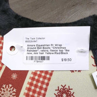 Pr Wrap Around Bell Boots "Christmas Reindeer", velcro, fleece top *like new, mnr hair
