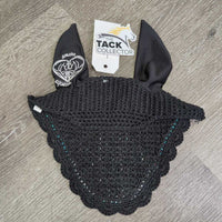 Crochet Fly Veil Ear Bonnet, piping *like new, puckered, shrunk?
