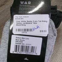 3 prs Tall Riding Socks, cardboard *new

