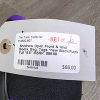 Open Front & Hind Boots, Bag, Tags *new
