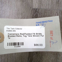 Rsd/Padded FS Bridle, Braided Reins, Tag *new
