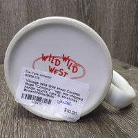 Vintage Wild Wild West Ceramic Mugs "Cowboy" *vgc, mnr chipped handle, scuffs, rubs & scratches
