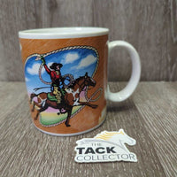 Vintage Wild Wild West Ceramic Mugs "Cowboy" *vgc, mnr scuffs, rubs & scratches
