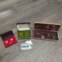 VINTAGE Horse Head Cuff Links, Plastic box like new
