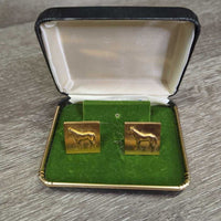 VINTAGE Horse Head Cuff Links, Plastic box like new
