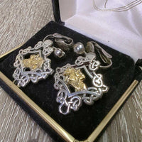 Vintage Jumping Horses Clip On Earrings, velvet box *vgc, mnr hair
