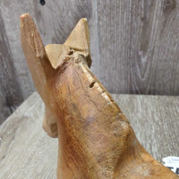 Wood Donkey Figure - Statue *gc, NO Tail, Chipped/Broken ear, rubs, scratches
