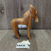 Wood Donkey Figure - Statue *gc, NO Tail, Chipped/Broken ear, rubs, scratches

