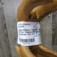 Wood Donkey Figure - Statue *gc, NO Tail, Chipped/Broken ear, rubs, scratches
