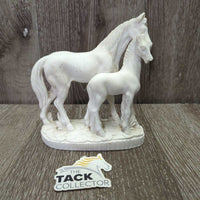 Ceramic Mare & Foal Statue *gc, stains?, scratches, rubs, scuffs, chipped ear
