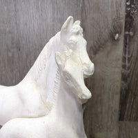 Ceramic Mare & Foal Statue *gc, stains?, scratches, rubs, scuffs, chipped ear
