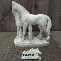 Ceramic Mare & Foal Statue *gc, stains?, scratches, rubs, scuffs, chipped ear
