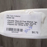Ceramic Mare & Foal Statue *gc, stains?, scratches, rubs, scuffs, chipped ear
