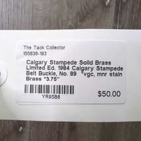 Solid Brass Limited Ed. 1984 Calgary Stampede Belt Buckle, No. 89 *vgc, mnr stain
