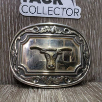 Steer Head Western Belt Buckle *vgc, stains?film
