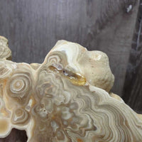 2 Piece: Painted Thin Rock & Decorative Rock Stand *vgc, scratches, edge scuffs & stains
