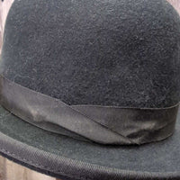 Vintage Light Felt Bowler Hat, Clear Plastic Cover, box *xc/like new, clean, mnr hair & dust
