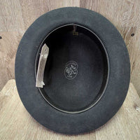 Vintage Light Felt Bowler Hat, Clear Plastic Cover, box *xc/like new, clean, mnr hair & dust
