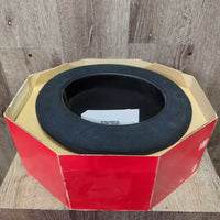 Vintage Light Felt Bowler Hat, Clear Plastic Cover, box *xc/like new, clean, mnr hair & dust
