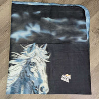 Soft Fleece Blanket "Horse" *new/like new, mnr hair

