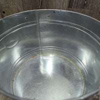 Galvanized Bucket, Jute Handles, sticker/tag *like new, dusty, residue, handles off

