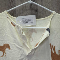 LS Flannel Shirt/ Nightgown, 1/4 Button Up *gc, clean, faded, discolored/stained shoulders
