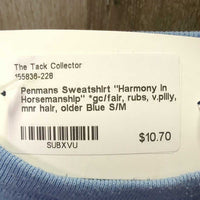 Penmans Sweatshirt "Harmony in Horsemanship" *gc/fair, rubs, v.pilly, mnr hair, older
