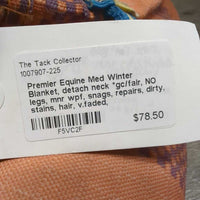 Med Winter Blanket, detach neck *gc/fair, NO legs, mnr wpf, snags, repairs, dirty, stains, hair, v.faded
