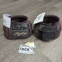 Ribbed Rubber Bell Boots, velcro *fair, clean, faded, residue, scrapes, velcro: peeling & missing tab
