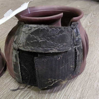 Ribbed Rubber Bell Boots, velcro *fair, clean, faded, residue, scrapes, velcro: peeling & missing tab
