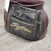 Ribbed Rubber Bell Boots, velcro *fair, clean, faded, residue, scrapes, velcro: peeling & missing tab
