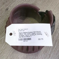Ribbed Rubber Bell Boots, velcro *fair, clean, faded, residue, scrapes, velcro: peeling & missing tab
