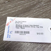 2 Nylon Web Blanket Surcingle Extension Strap, tag, bag *new
