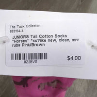 JUNIORS Tall Cotton Socks "Horses" *xc?like new, clean, mnr rubs
