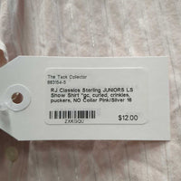 JUNIORS LS Show Shirt *gc, curled, crinkles, puckers, NO Collar
