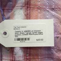 JUNIORS LS Western Shirt, snaps *vgc/gc, curled edges, puckers, crinkles
