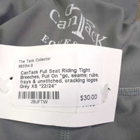 Full Seat Riding Tight Breeches, Pull On *gc, seams: rubs, frays & unstitched, cracking logos
