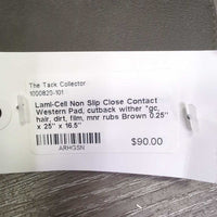 Non Slip Close Contact Western Pad, cutback wither *gc, hair, dirt, film, mnr rubs
