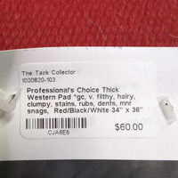 Thick Western Pad *gc, v. filthy, hairy, clumpy, stains, rubs, dents, mnr snags

