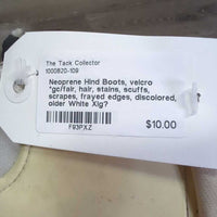 Neoprene Hind Boots, velcro *gc/fair, hair, stains, scuffs, scrapes, frayed edges, discolored, older
